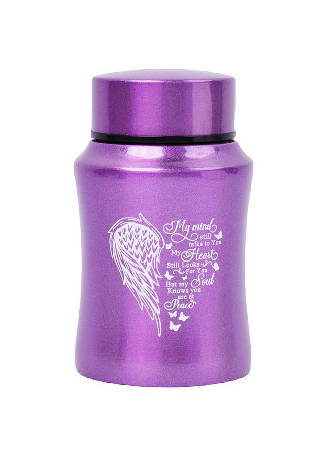 BRUKUSUR 4.5 Inches Small Urn for Human Ashes Small Keepsake Urn Heart Wing Pattern Memorial Ashes Container Stainless Steel Mini Cremation Urn Ashes Urn - Image 1