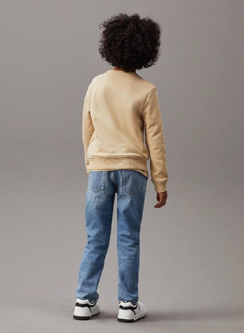 كالفن كلاين جينز سويت شيرت للجنسين مزين بشعار العلامة التجارية - Image 3