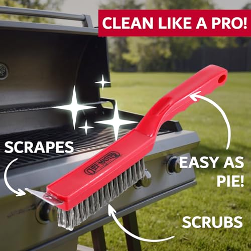 Chef-Master Chef Master Grill Brush & Scraper, Heavy Duty Plastic Handheld Grill Cleaning Brush, Scraper Head with Tough Wire Bristles Grill Brush for Grill Grates, Outdoor BBQ Grill & Grilling Accesories - 90044 - Image 5