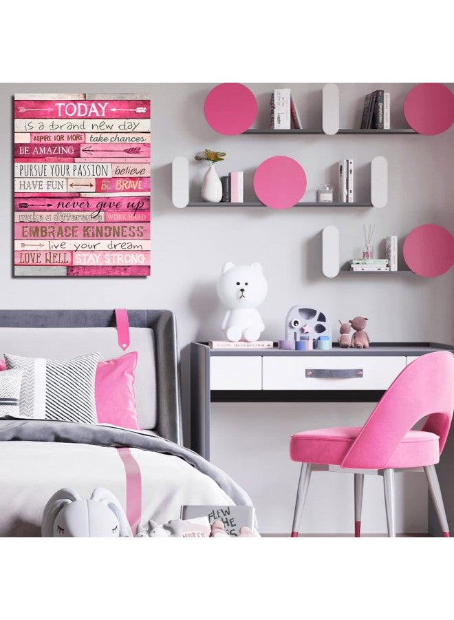 THRLVEART Pink Inspirational Wall Art - Office Wall Decor For Women - Motivational Posters For Teens - Stretched and Framed Ready to Hang Size 24" W x 16" H - Image 2