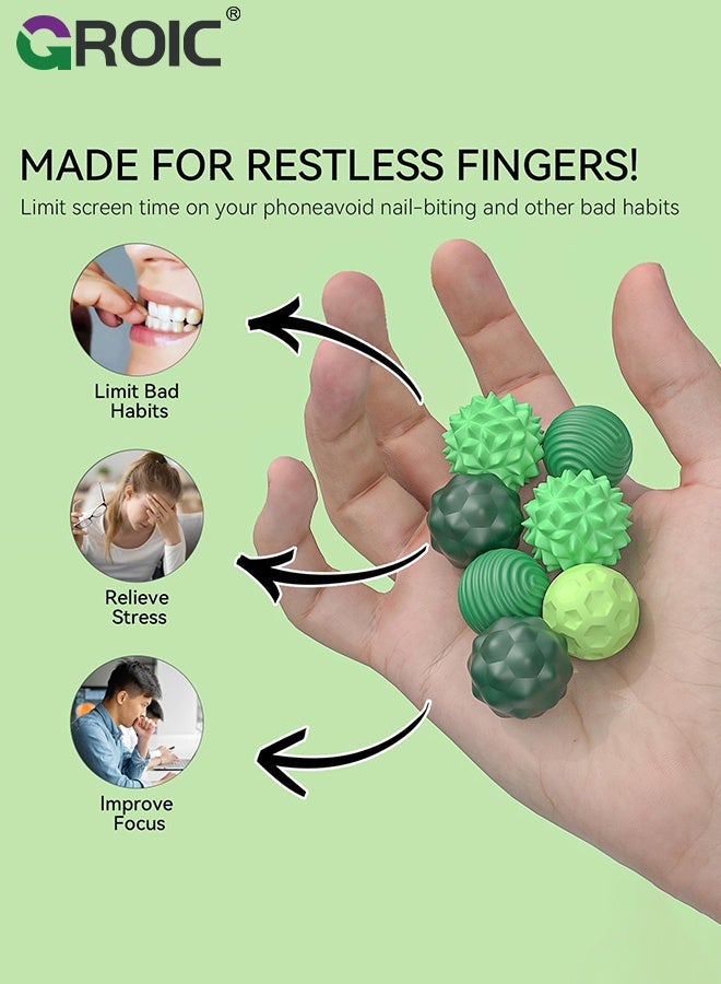 GROIC 8 Pcs Silicone Magnetic Balls, Magnetic Balls Fidget Toy for Adults & Teens, Sensory Toy for Fingers Hands, Quiet Office Desk Toys with Textures, Magnet Fidget Fun Gift - Image 2