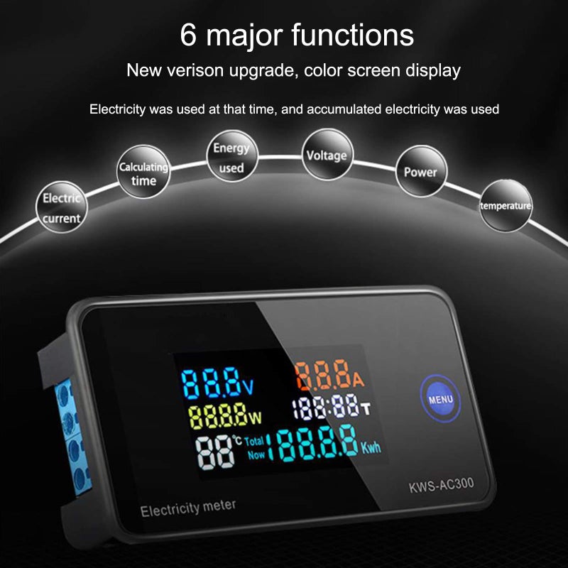 Compact Digital Multimeter LCD Display Ammeter Voltmeter Power Energy Panel Meter 100a - Image 3