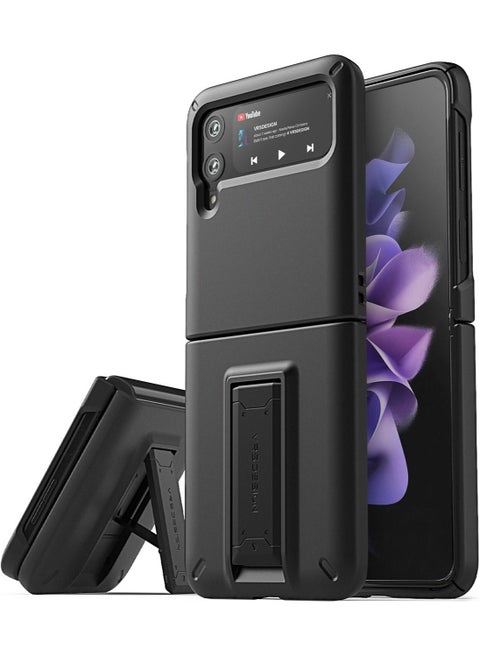 QuickStand Modern Protective Case for Samsung Galaxy Z Flip 3 5G (2021) with Kickstand - Matte Black