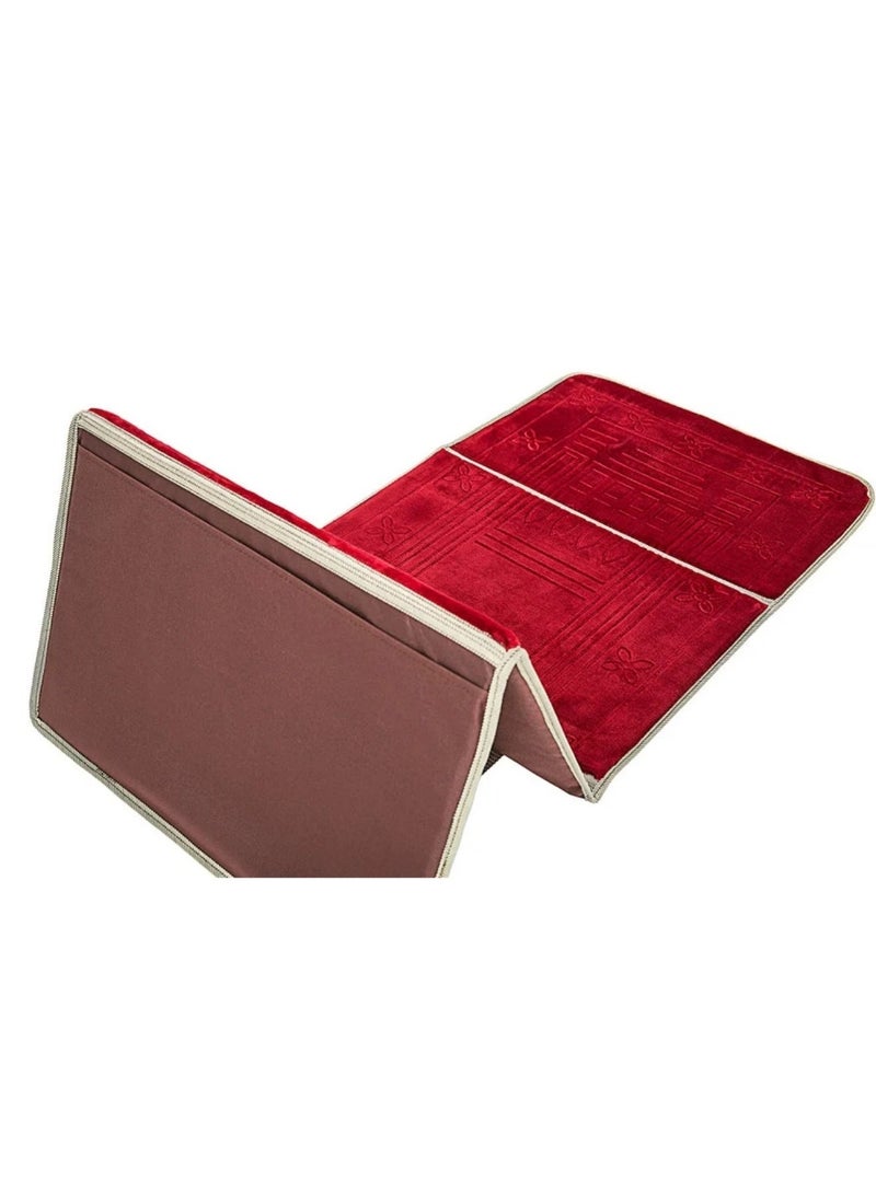 Padded, foldable prayer mat with backrest and carrying pocket - Image 4