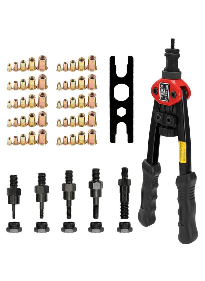 Generic - 12in Labor-saving Hand Riveter BT-606 Double Insert Manual Rivet Machine Riveting Tools with Nuts - Image 1