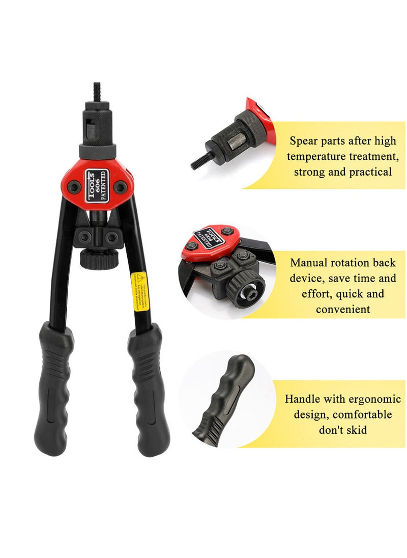 Generic - 12in Labor-saving Hand Riveter BT-606 Double Insert Manual Rivet Machine Riveting Tools with Nuts - Image 1