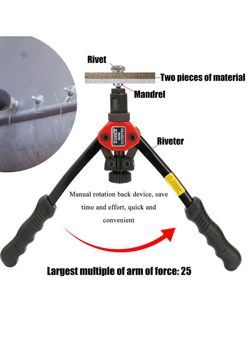 Generic - 12in Labor-saving Hand Riveter BT-606 Double Insert Manual Rivet Machine Riveting Tools with Nuts - Image 1