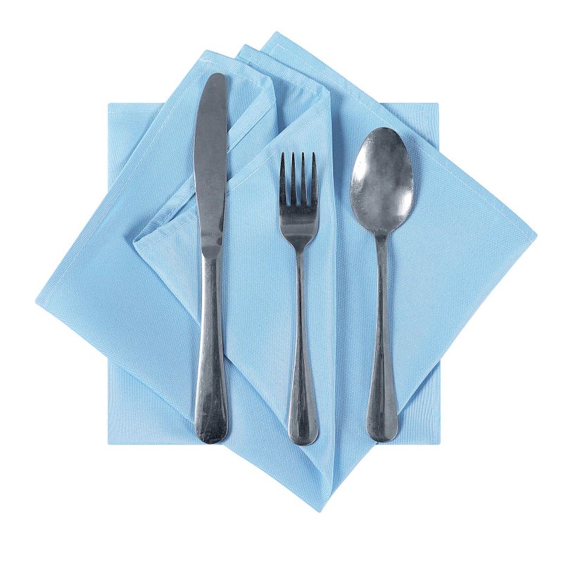 Cupuamon Cloth Napkins 17x17 inch Washable Polyester Dinner Napkins Soft Table Napkins for Wedding Party Dining Banquet(Blue Mist,12PCS) - Image 4