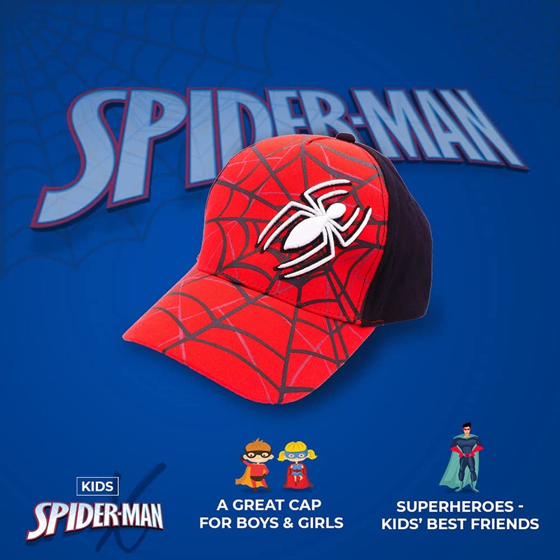 Marvel Spiderman Hat for Boys, Breathable Spiderman Baseball Cap for Toddlers, Boys Ages 3-9 - Image 3
