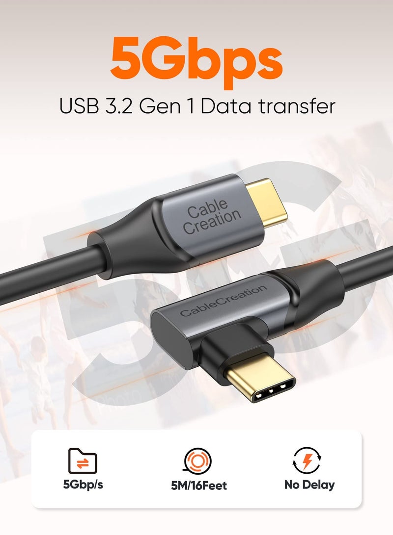 CableCreation 16ft Link Vr Cable Compatible With Meta Quest Pro Quest2 Pico4 and More Vr Headset 5gbps Usb C to C High Speed Cable Vr Headsets Accessories Gaming Pc Link Cable 5 Meters - Image 4