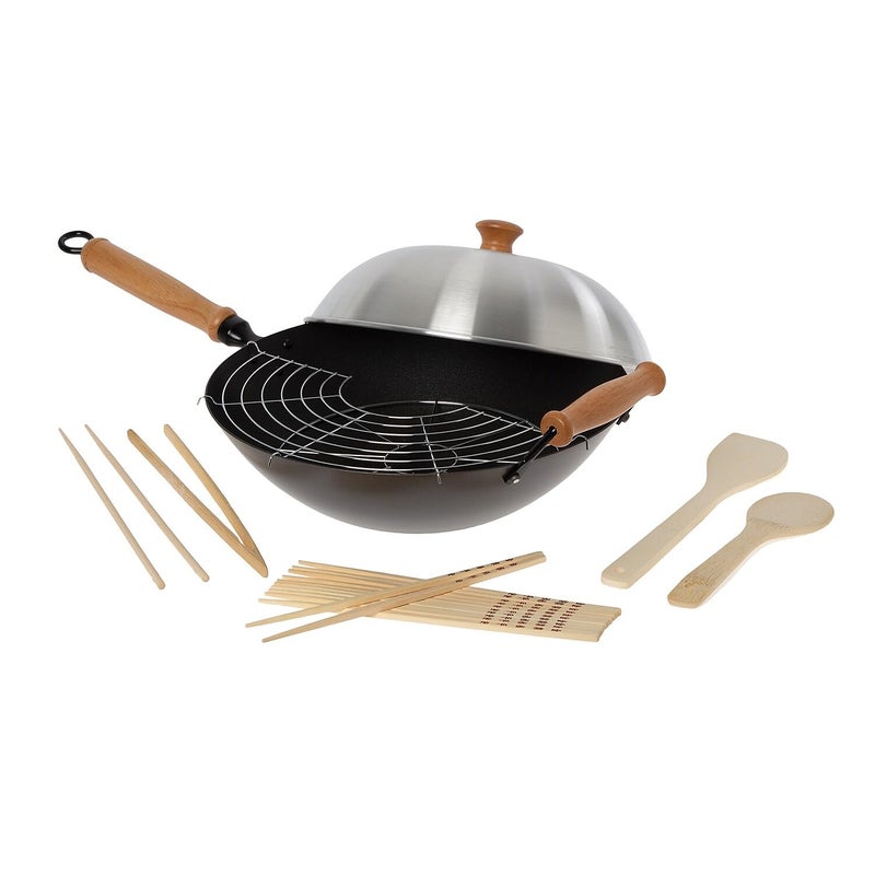 Joyce Chen 22-9938, Pro Chef 14 Inch 10 Piece Excalibur Non-Stick Wok Set - Image 1