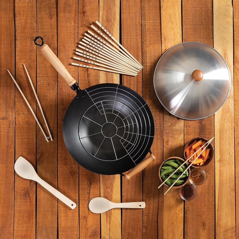 Joyce Chen 22-9938, Pro Chef 14 Inch 10 Piece Excalibur Non-Stick Wok Set - Image 5