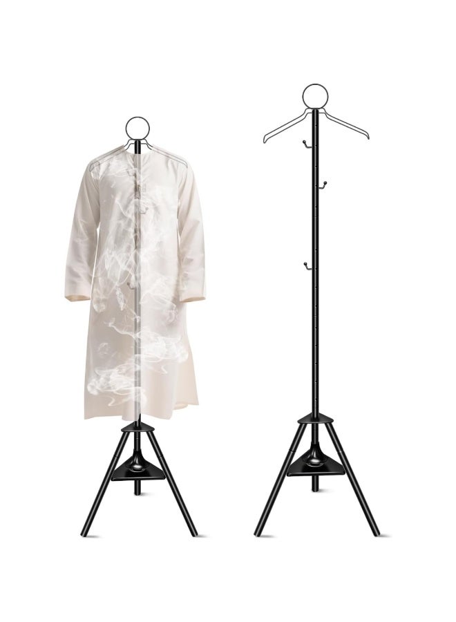 Iron Freestanding Clothes Hanger Rack, Black - Image 3