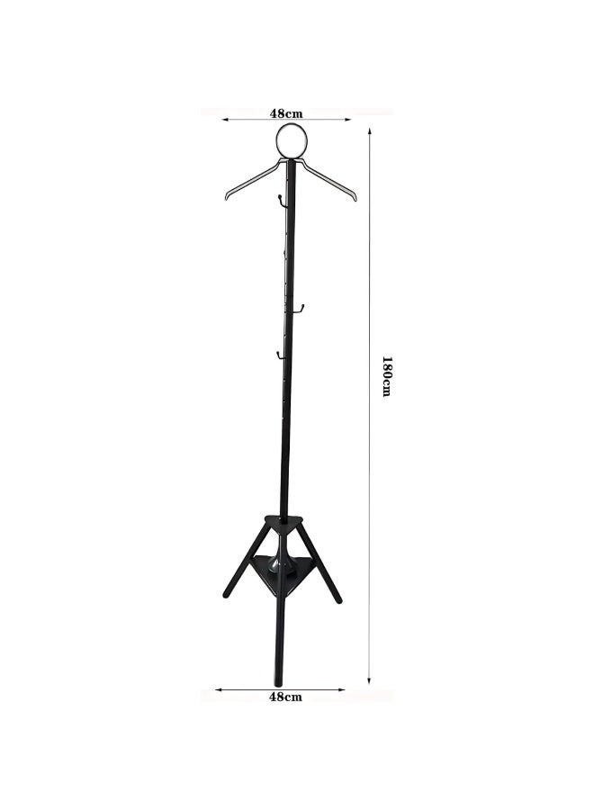 Iron Freestanding Clothes Hanger Rack, Black - Image 2