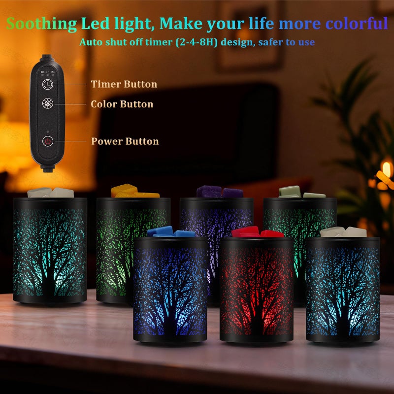 ENAROMA Electric Wax Melt Warmer with 7-Color LED & Timer Function â€“ Flameless Scented Wax Burner and Oil lamp for Home, Christmas, and Farmhouse Decor - Image 2