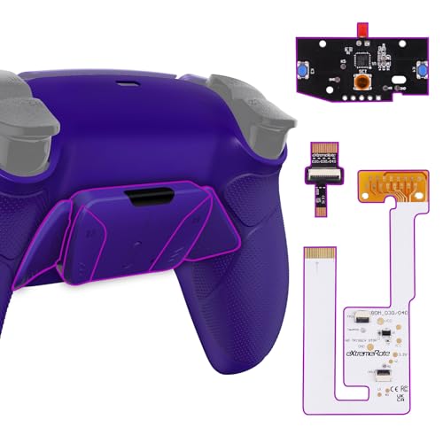 eXtremeRate Galactic Purple Rubberized Grip Programable RISE4 V3 Remap Kit for PS5 Controller BDM-030 040 050, Upgrade Board Redesigned Bottom Shell 4 Back Buttons for PS5 Controller - NO Controller - Image 1