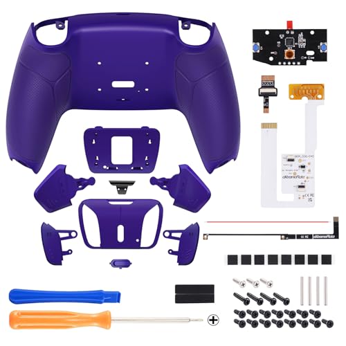 eXtremeRate Galactic Purple Rubberized Grip Programable RISE4 V3 Remap Kit for PS5 Controller BDM-030 040 050, Upgrade Board Redesigned Bottom Shell 4 Back Buttons for PS5 Controller - NO Controller - Image 3