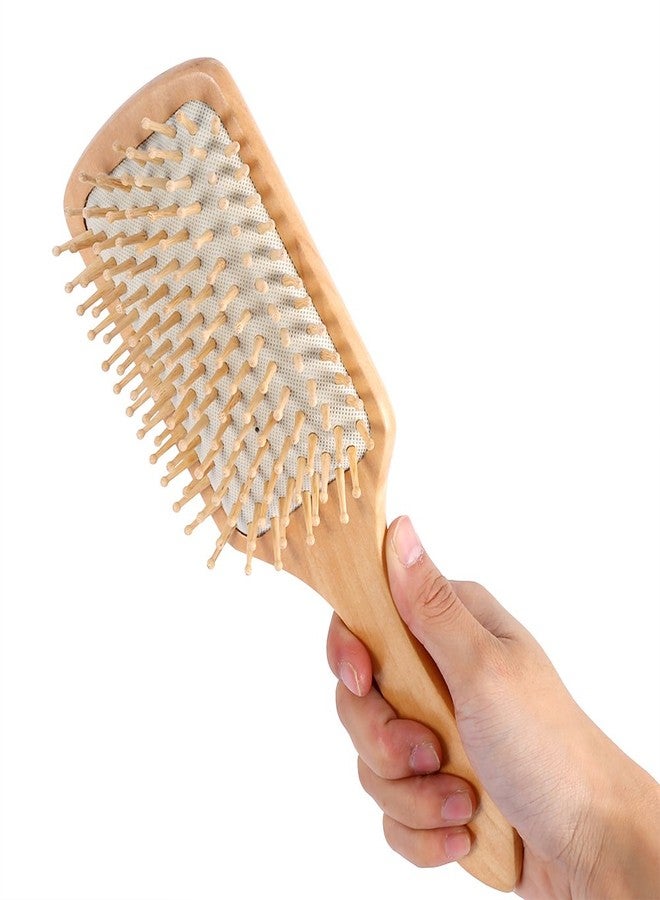 ANGGREK Hair Brush, Wet Hair Brushes for Women Blow Drying Detangler Thick Thin Hair, Wooden Combs Paddle Hair Scalp Care Cushion Massage Hairbrush 2 Colors(White) - Image 4