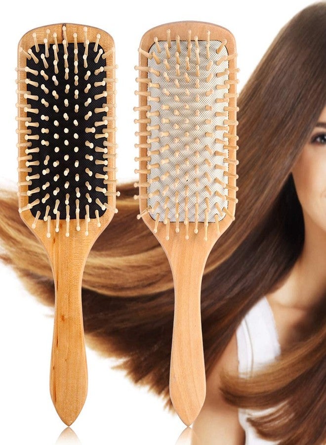 ANGGREK Hair Brush, Wet Hair Brushes for Women Blow Drying Detangler Thick Thin Hair, Wooden Combs Paddle Hair Scalp Care Cushion Massage Hairbrush 2 Colors(White) - Image 5