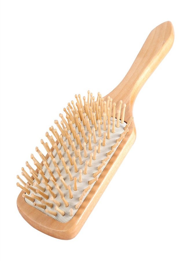 ANGGREK Hair Brush, Wet Hair Brushes for Women Blow Drying Detangler Thick Thin Hair, Wooden Combs Paddle Hair Scalp Care Cushion Massage Hairbrush 2 Colors(White) - Image 3