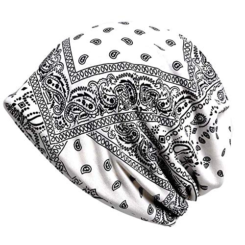 Qunson Women's Printed Baggy Slouchy Beanie Chemo Hat Cap Pack of 2 - Image 3