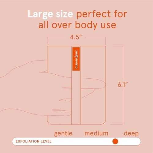 Cleanlogic Bath and Body Exfoliating Body Scrubber, Large Exfoliator Tool for Smooth and Softer Skin, Daily Skincare Routine, Assorted Colors, 3 Count Value Pack - Image 3