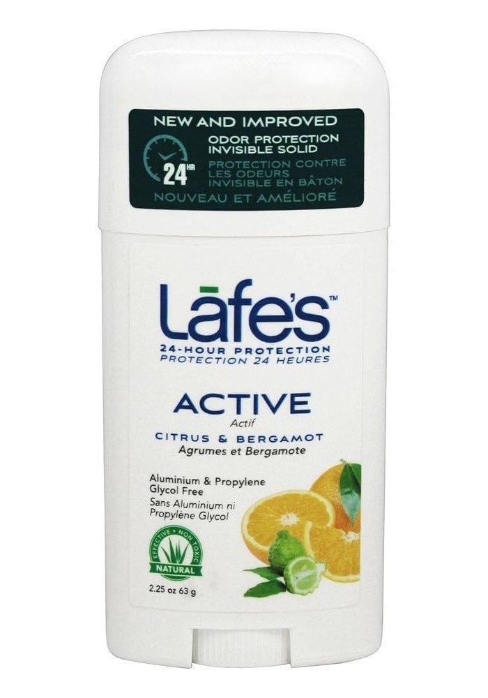 Lafe's 24-Hour Protection Deodorant Stick - Active Citrus & Bergamot, 2.25 Oz - Image 1