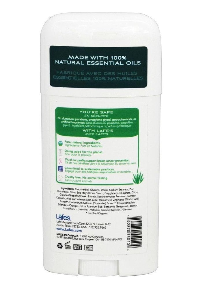 Lafe's 24-Hour Protection Deodorant Stick - Active Citrus & Bergamot, 2.25 Oz - Image 2