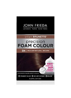 Precision Foam Color, Medium Natural Brown 5N, Fullcoverage Hair Color Kit, With Thick Foam For Deep Color Saturation