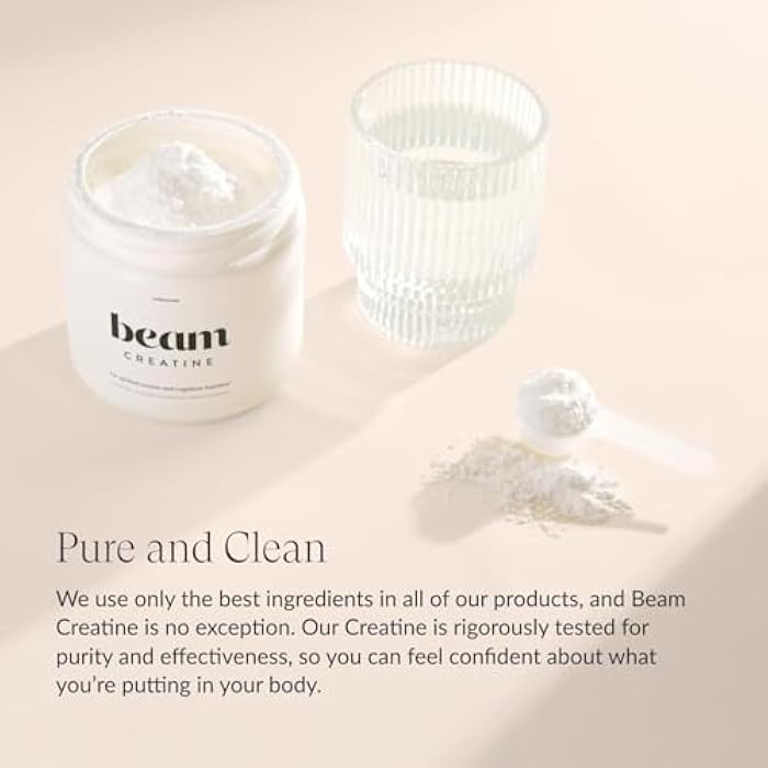 Beam Creatine Powder, Third Party Tested, Micronized Creatine Monohydrate Supplement, Creatine for Women and Men, Muscle Strength, Workout Recovery, Health and Wellness Gift, 30 Servings, Unflavored - Image 4