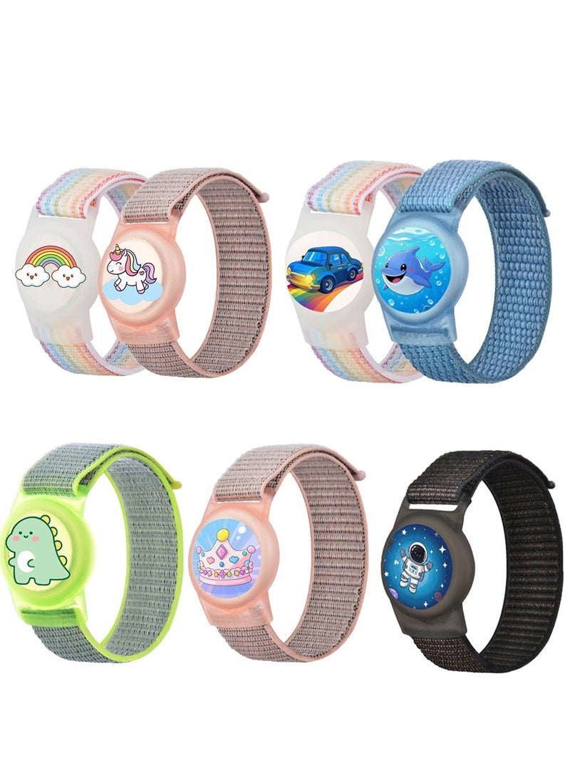 Innoshine Carton  Airtag Wristband Kids Airtag Bracelet for Kids, Apple Air Tag  Covers with Nylon Wristband, Waterproof full cover Airtag Trackers Case Cover Elastic Watch Band for Toddlers Girls Boys Elders - Image 5