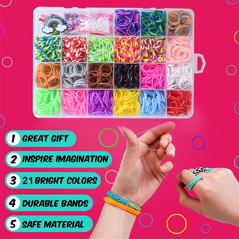 24-Grid rainbow rubber band, hand-woven DIY colored rubber band bracelet, children's jewelry educational toy set - Image 4