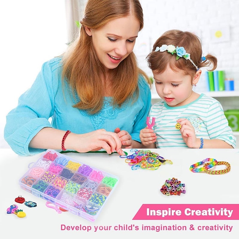 24-Grid rainbow rubber band, hand-woven DIY colored rubber band bracelet, children's jewelry educational toy set - Image 5