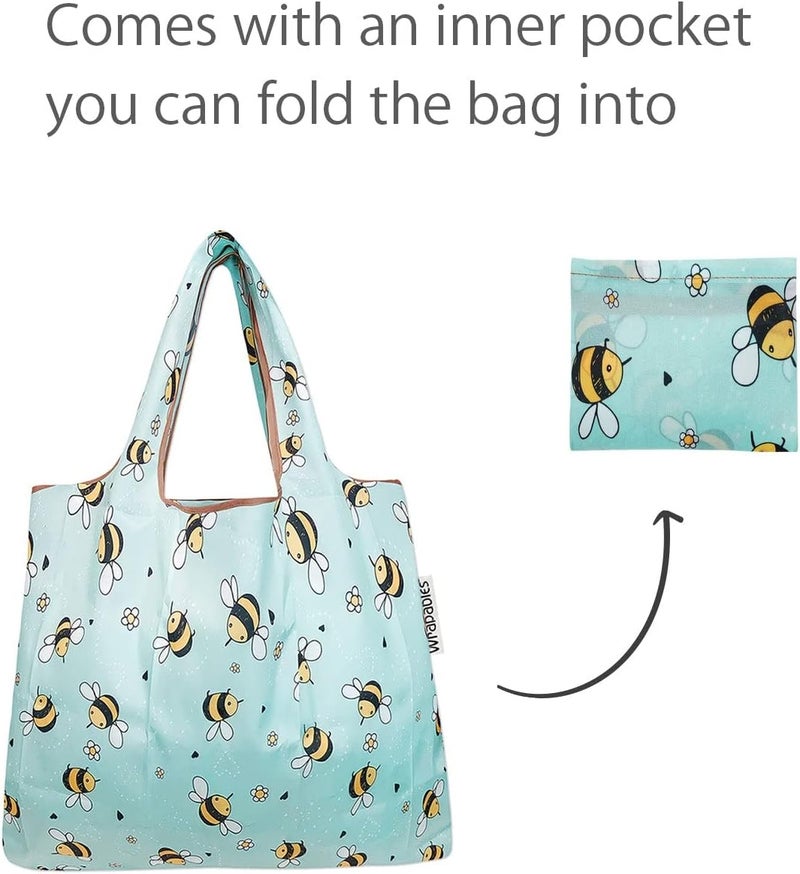 allydrew Foldable Tote Nylon Reusable Grocery Bag (Set of 2) - Image 4
