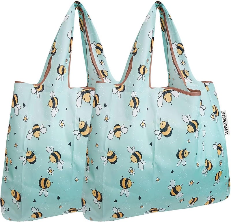 allydrew Foldable Tote Nylon Reusable Grocery Bag (Set of 2) - Image 1