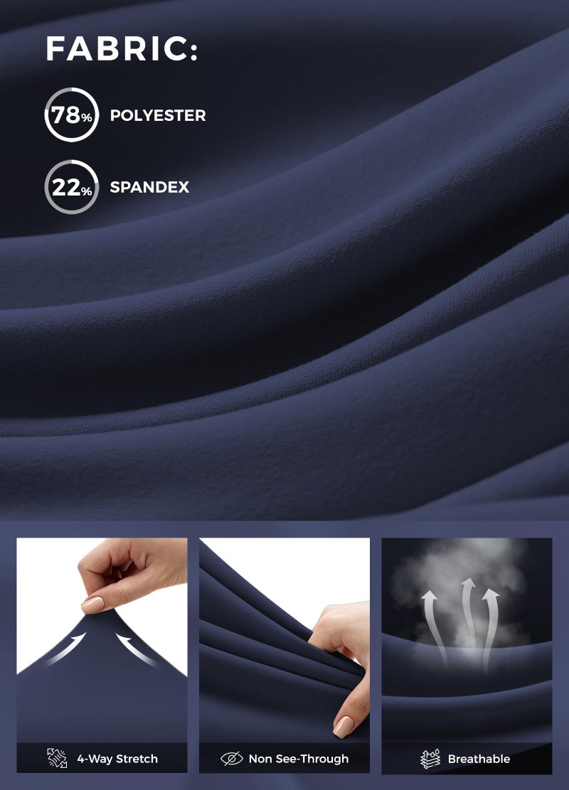 Willit سروال اليوغا النسائي من ويليت بخصر مرتفع، ليجنز قصير، ساق مستقيم، رياضي، لتمارين اللياقة البدنية 21" أزرق داكن XL - Image 5