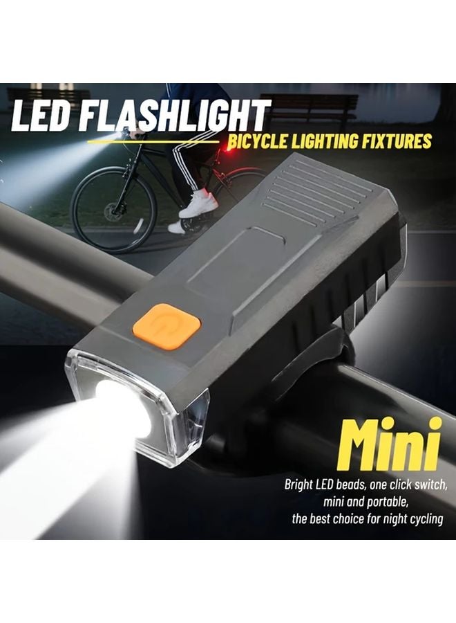 1pc USB Rechargeable Bicycle Flashlight Portable Plastic Light For Travel Work - Image 2