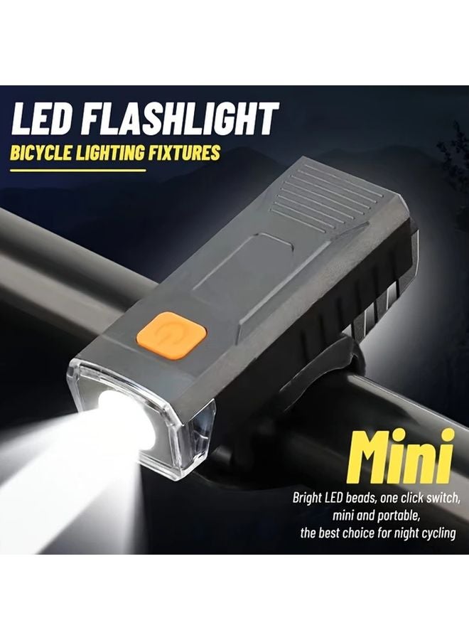 1pc USB Rechargeable Bicycle Flashlight Portable Plastic Light For Travel Work - Image 3