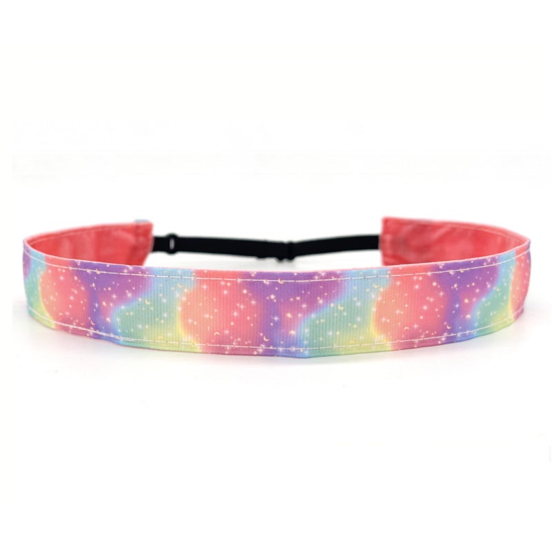 Children's tie-dye headband, gradient rainbow headband, sports non-slip headband headdress