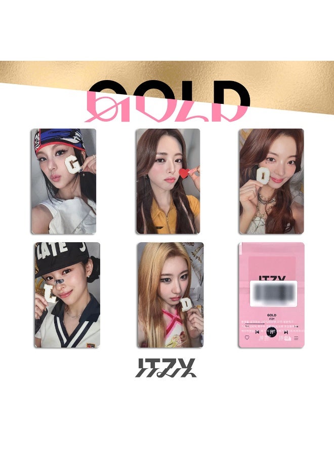 NIBEMINENT 5 Pcs Kpop ITZY GOLD Lomo Cards Card For Fans Collection Gifts - Image 1