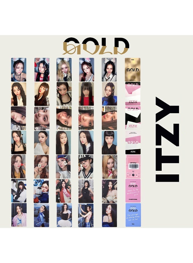 NIBEMINENT 5 Pcs Kpop ITZY GOLD Lomo Cards Card For Fans Collection Gifts - Image 2