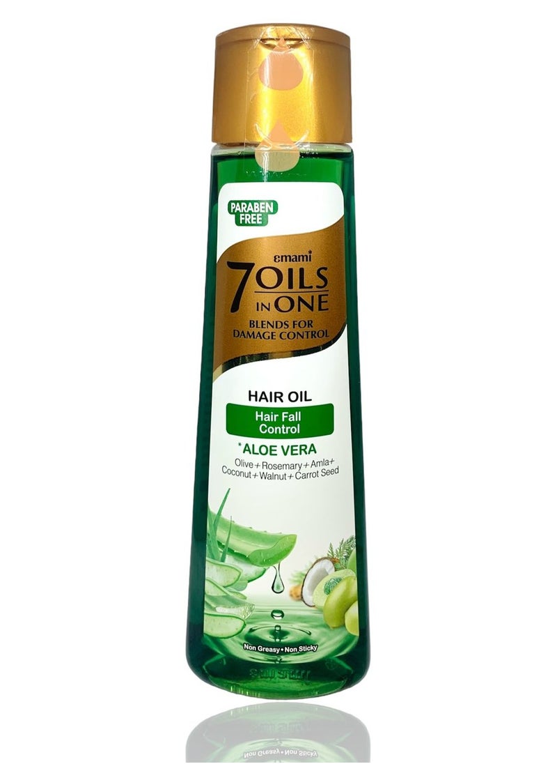 emami 7 Oils In One - Damage Control Hair Oil - Hair Fall Control Aloe Vera - 200ml 