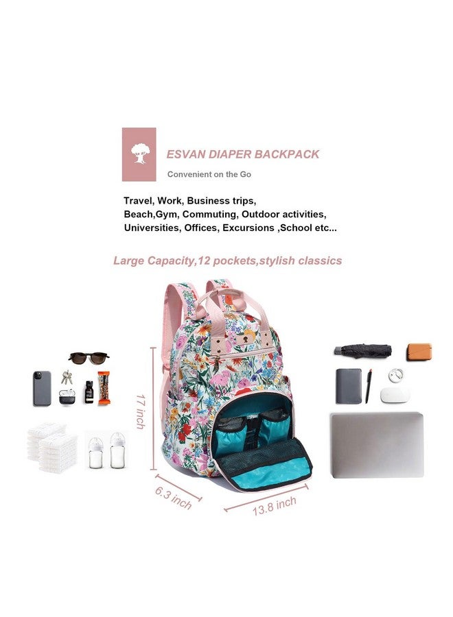 ESVAN Diaper Bag Backpack, Large Capacity Multifunction Baby Essentials Fashion Travel Pack Linen Canvas office Laptop Bag - Image 3