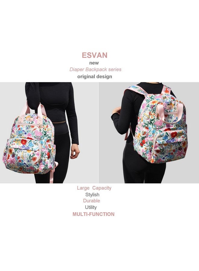 ESVAN Diaper Bag Backpack, Large Capacity Multifunction Baby Essentials Fashion Travel Pack Linen Canvas office Laptop Bag - Image 5