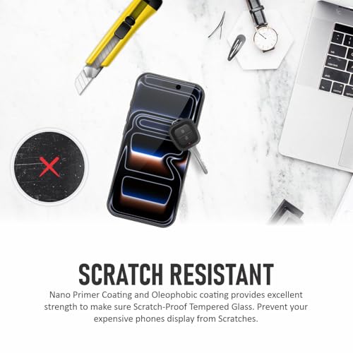 SupCares Tempered Glass for iPhone 17 Pro (6.3 Inch) With Installation Kit | Military-Grade Gorilla Screen Protector | Edge to Edge Coverage | Black - Image 5