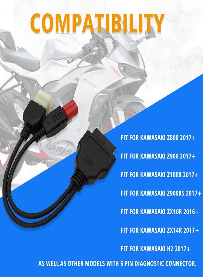 PARANNIC OBD2 2-in-1 Adapter Cable, OBD Diagnostic Cable for Euro5 for Guzzi for Vespa for Suzuki for Yamaha for Vespa for Honda for KTM for Ducati Moto, for Kawasaki ZX6R Z900RS Z800 Z900 Z1000 ZX10R ZX14R - Image 2