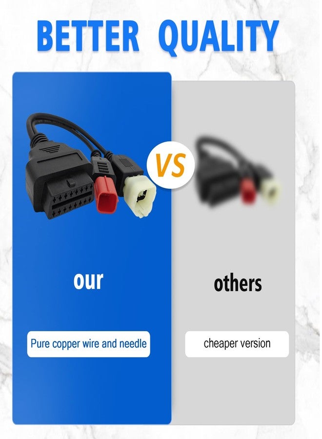 PARANNIC OBD2 2-in-1 Adapter Cable, OBD Diagnostic Cable for Euro5 for Guzzi for Vespa for Suzuki for Yamaha for Vespa for Honda for KTM for Ducati Moto, for Kawasaki ZX6R Z900RS Z800 Z900 Z1000 ZX10R ZX14R - Image 3