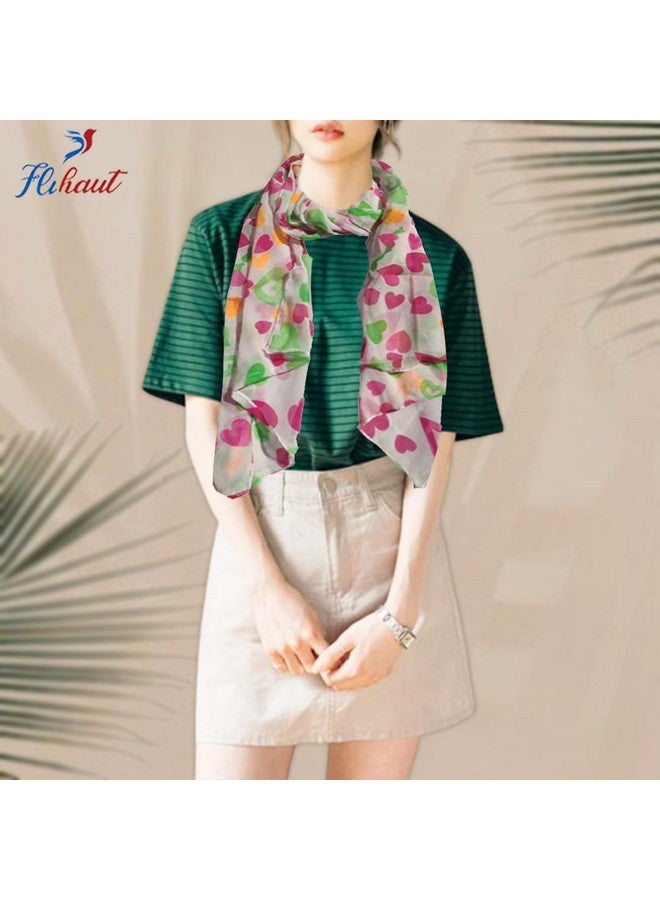 FLIHAUT Women Chiffon Georgette Printed Scarf Scarves Stole (50x180 Cms) Combo Pack of 5 (Mixed_80) - Image 2