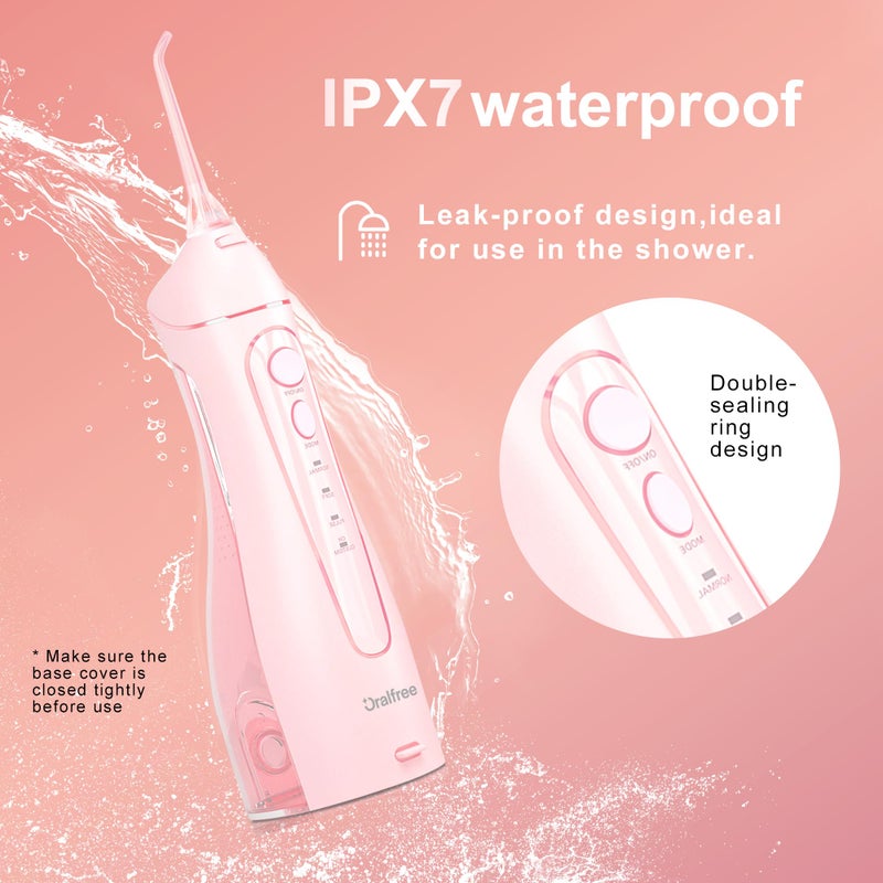 Oralfree Water Dental flosser Teeth Picks - Braces Cordless Oral Irrigator Portable Rechargeable Travel Irrigation Cleaner IPX7 Waterproof Electric Professional Flossing Teeth Cleaning for Home - Image 4