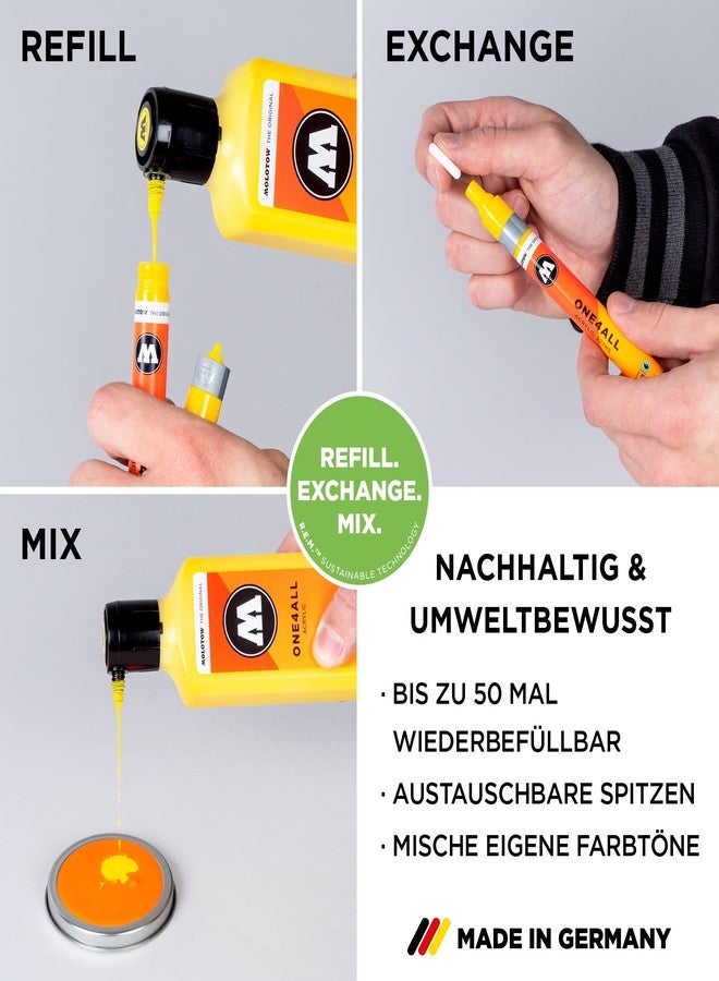 Molotow One4All 127HS Acryl Marker Basic-Set 1 (2,0 mm Strichstärke, hochdeckend und permanent, UV-beständig, für fast alle Untergründe) 10 Stück sortiert - Image 5